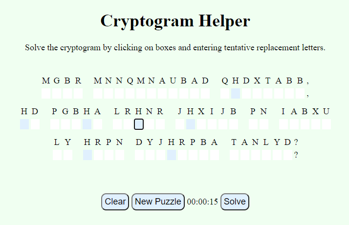 Cryptogram Helper